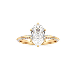 Knife Edge Channel Set Six Prong Round Engagement Ring