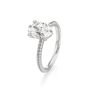 Knife Edge Pavé Set Basket Round Engagement Ring