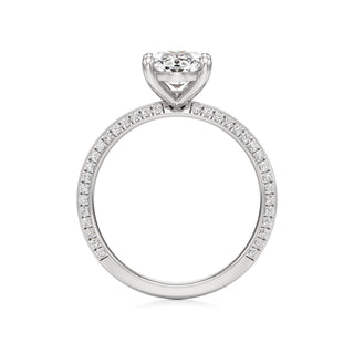 Knife Edge Pavé Set Basket Round Engagement Ring