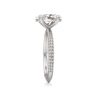 Knife Edge Pavé Set Basket Round Engagement Ring
