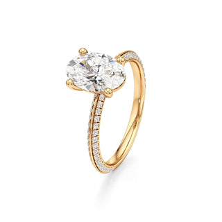 Knife Edge Pavé Set Basket Round Engagement Ring