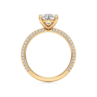 Knife Edge Pavé Set Basket Round Engagement Ring