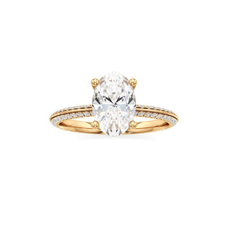 Knife Edge Pavé Set Basket Round Engagement Ring