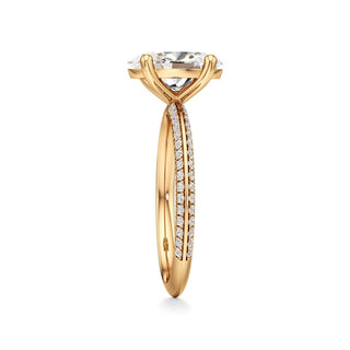 Knife Edge Pavé Set Basket Round Engagement Ring