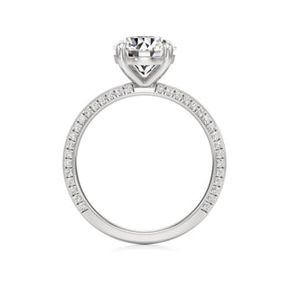 Knife Edge Pavé Set Basket Round Engagement Ring