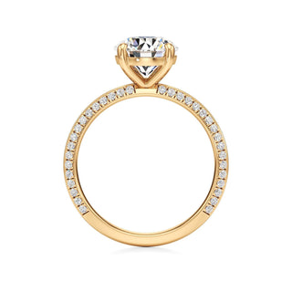 Knife Edge Pavé Set Basket Round Engagement Ring
