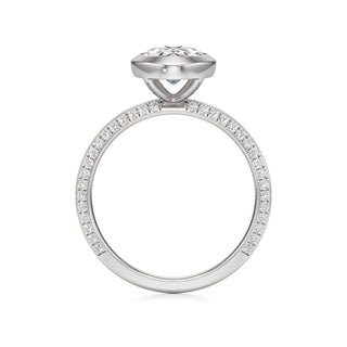 Knife Edge Pavé Set Bezel Oval Engagement Ring