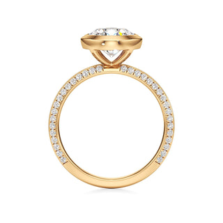 Knife Edge Pavé Set Bezel Oval Engagement Ring