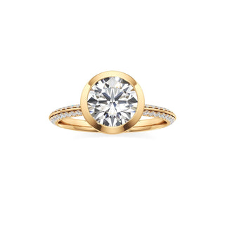 Knife Edge Pavé Set Bezel Oval Engagement Ring