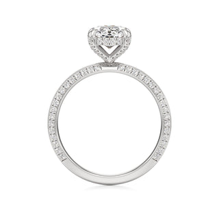 Knife Edge Pavé Set Diamond Basket Round Engagement Ring