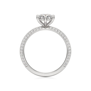 Knife Edge Pavé Set Six Prong Marquise Engagement Ring