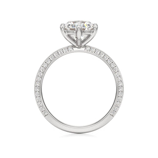 Knife Edge Pavé Set Six Prong Marquise Engagement Ring