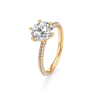 Knife Edge Pavé Set Six Prong Marquise Engagement Ring