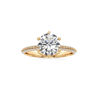 Knife Edge Pavé Set Six Prong Marquise Engagement Ring