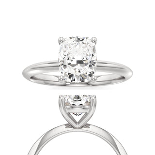 Knife Edge Plain Basket Emerald Engagement Ring