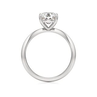 Knife Edge Plain Basket Round Engagement Ring