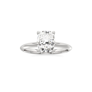 Knife Edge Plain Basket Round Engagement Ring