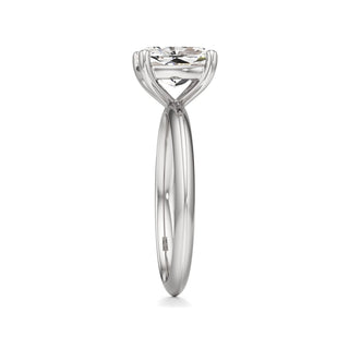 Knife Edge Plain Basket Round Engagement Ring