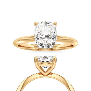 Knife Edge Plain Basket Emerald Engagement Ring