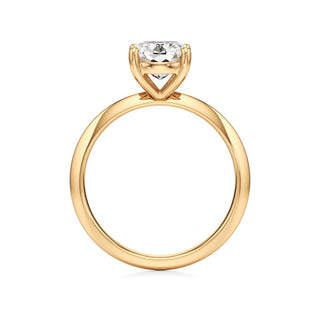 Knife Edge Plain Basket Round Engagement Ring