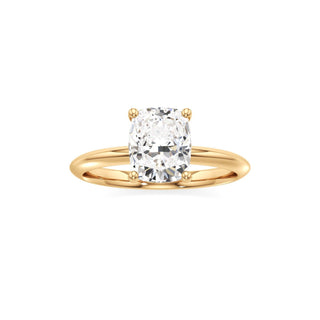 Knife Edge Plain Basket Round Engagement Ring