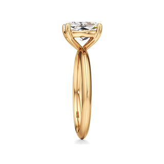 Knife Edge Plain Basket Round Engagement Ring