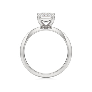Knife Edge Plain Basket Round Engagement Ring