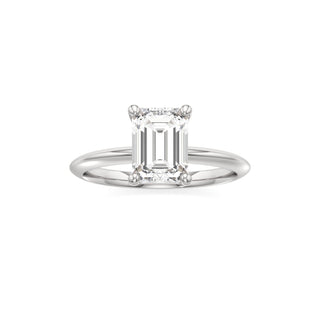 Knife Edge Plain Basket Round Engagement Ring