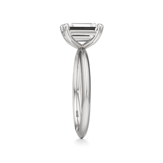 Knife Edge Plain Basket Round Engagement Ring