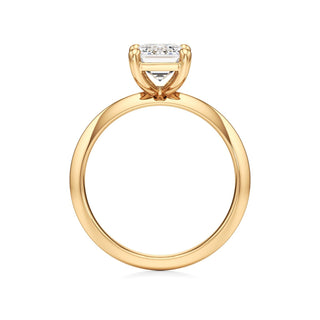 Knife Edge Plain Basket Round Engagement Ring