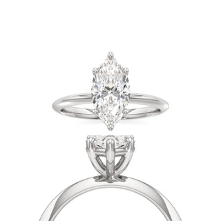 Knife Edge Plain Basket Emerald Engagement Ring