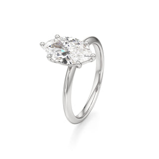 Knife Edge Plain Basket Round Engagement Ring