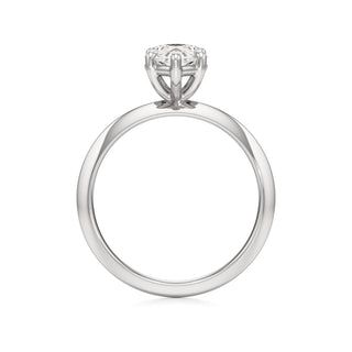 Knife Edge Plain Basket Round Engagement Ring