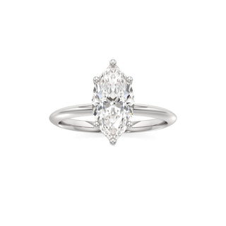 Knife Edge Plain Basket Round Engagement Ring