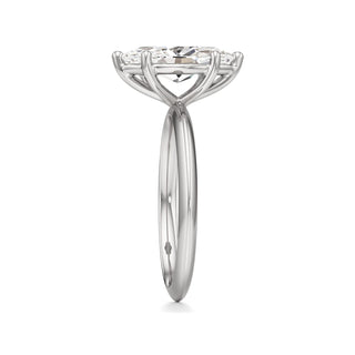 Knife Edge Plain Basket Round Engagement Ring