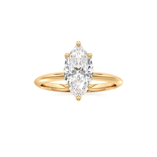 Knife Edge Plain Basket Round Engagement Ring