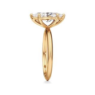 Knife Edge Plain Basket Round Engagement Ring