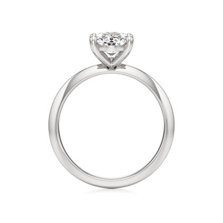 Knife Edge Plain Basket Round Engagement Ring