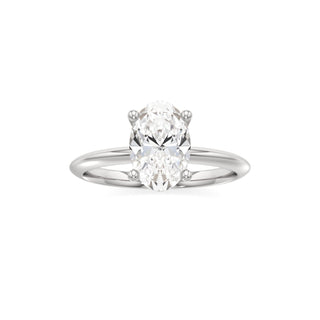 Knife Edge Plain Basket Round Engagement Ring