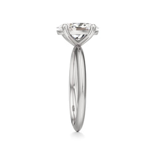 Knife Edge Plain Basket Round Engagement Ring