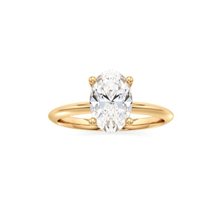 Knife Edge Plain Basket Round Engagement Ring