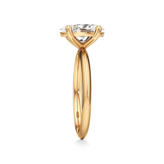 Knife Edge Plain Basket Round Engagement Ring