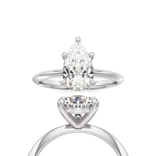Knife Edge Plain Basket Emerald Engagement Ring