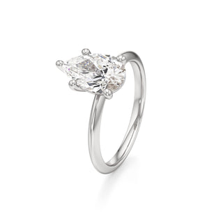 Knife Edge Plain Basket Round Engagement Ring