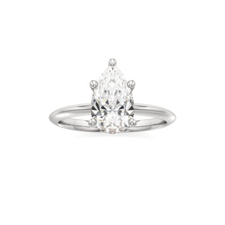 Knife Edge Plain Basket Round Engagement Ring