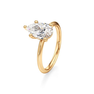 Knife Edge Plain Basket Round Engagement Ring