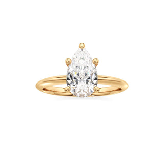 Knife Edge Plain Basket Round Engagement Ring