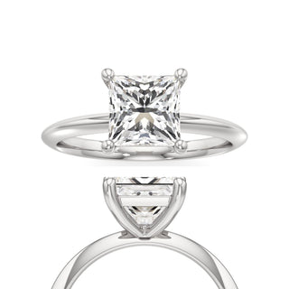 Knife Edge Plain Basket Emerald Engagement Ring