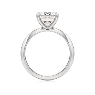 Knife Edge Plain Basket Round Engagement Ring