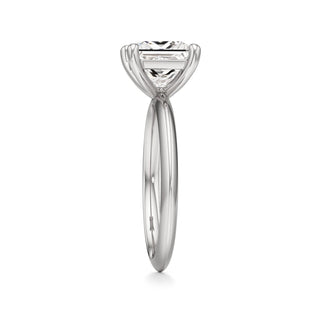 Knife Edge Plain Basket Round Engagement Ring